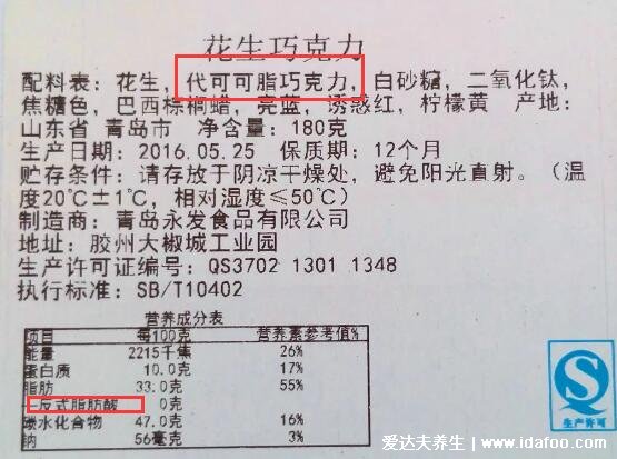 反式脂肪酸在配料表的名字，学会辨认反式脂肪酸的伪装